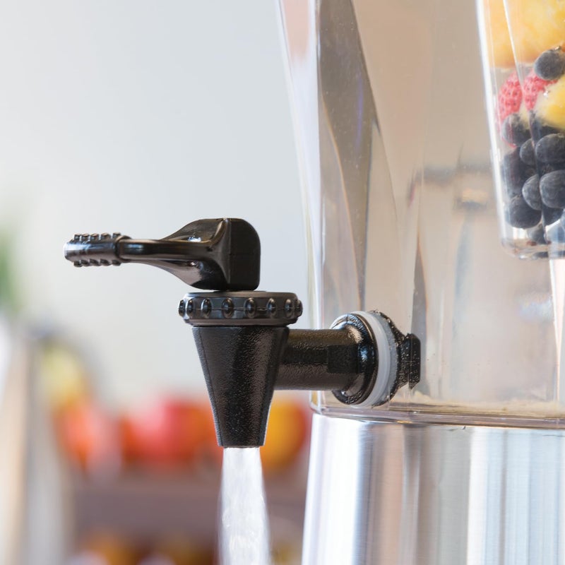 Service Ideas CBDRT5SS Beverage Dispenser, Round, 5 Gallon with Plastic Container and Optional Infuser Tube, Stainless Steel Base and Lid, NSF certified - Image 3